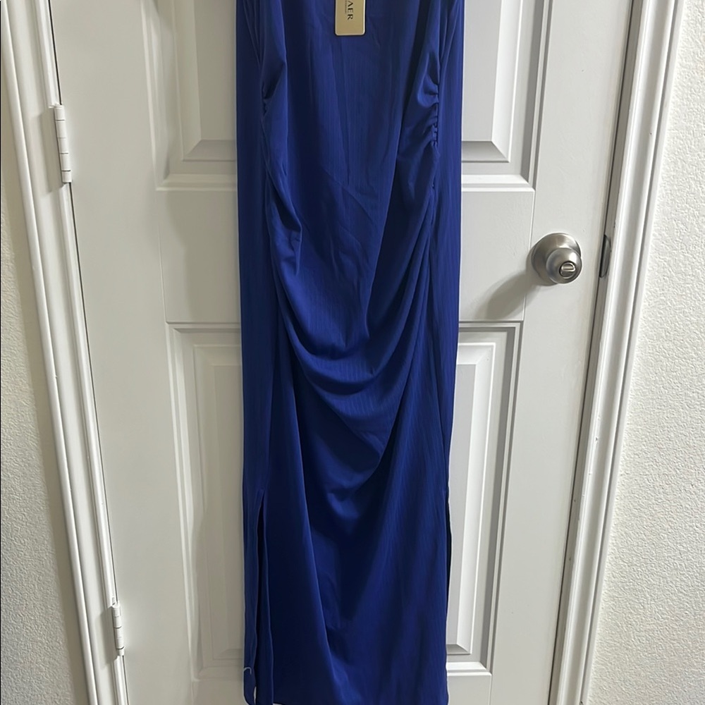 Casual Blue Maternity Maxi Dress